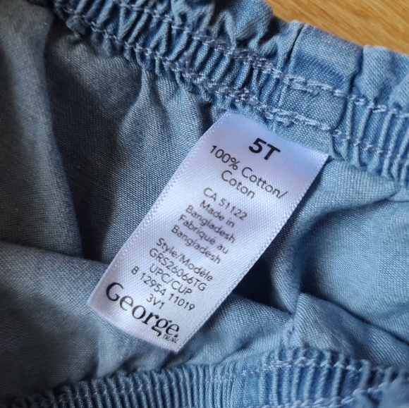 George 2 PC Set Pink Short Sleeve Shirt w/ Flamingoes and Denim Blue Sho… - Picture 6 of 6